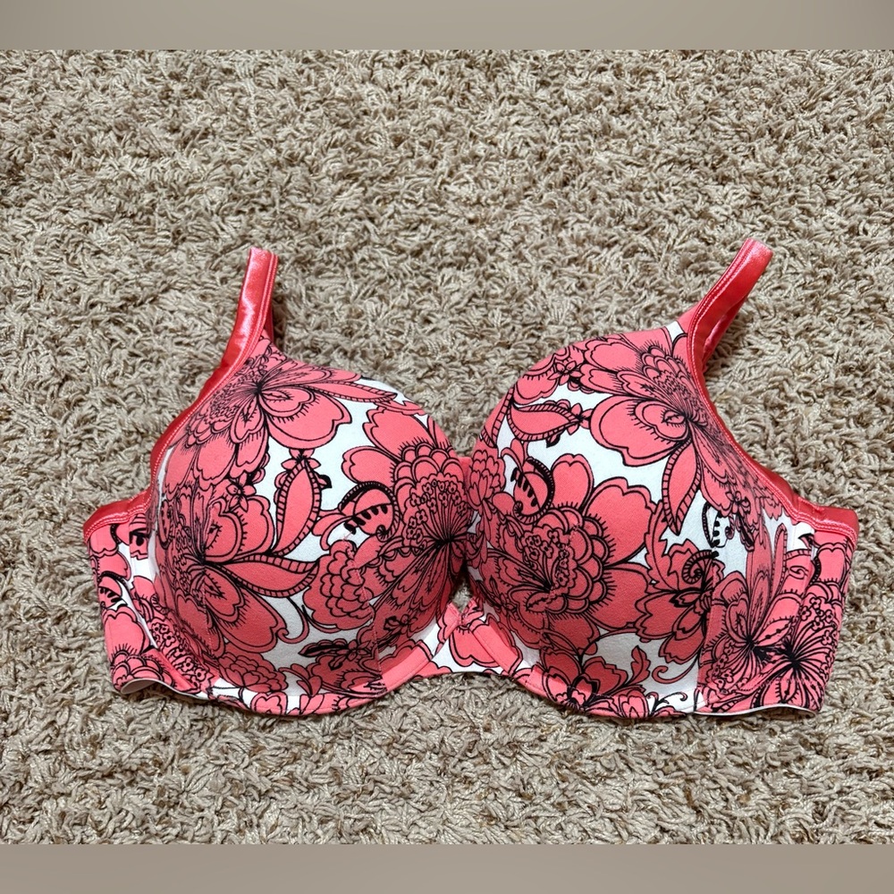Cacique Coral Floral Underwire Bra Womens size 42DD NWOT!!